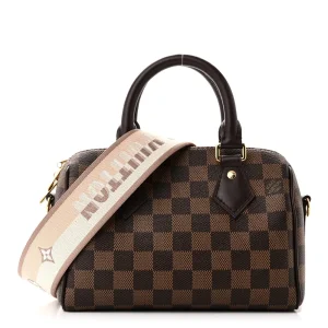 Speedy Bandoulière 20 Super Clone Brown Damier Ebene Canvas Gold hardware HandBag