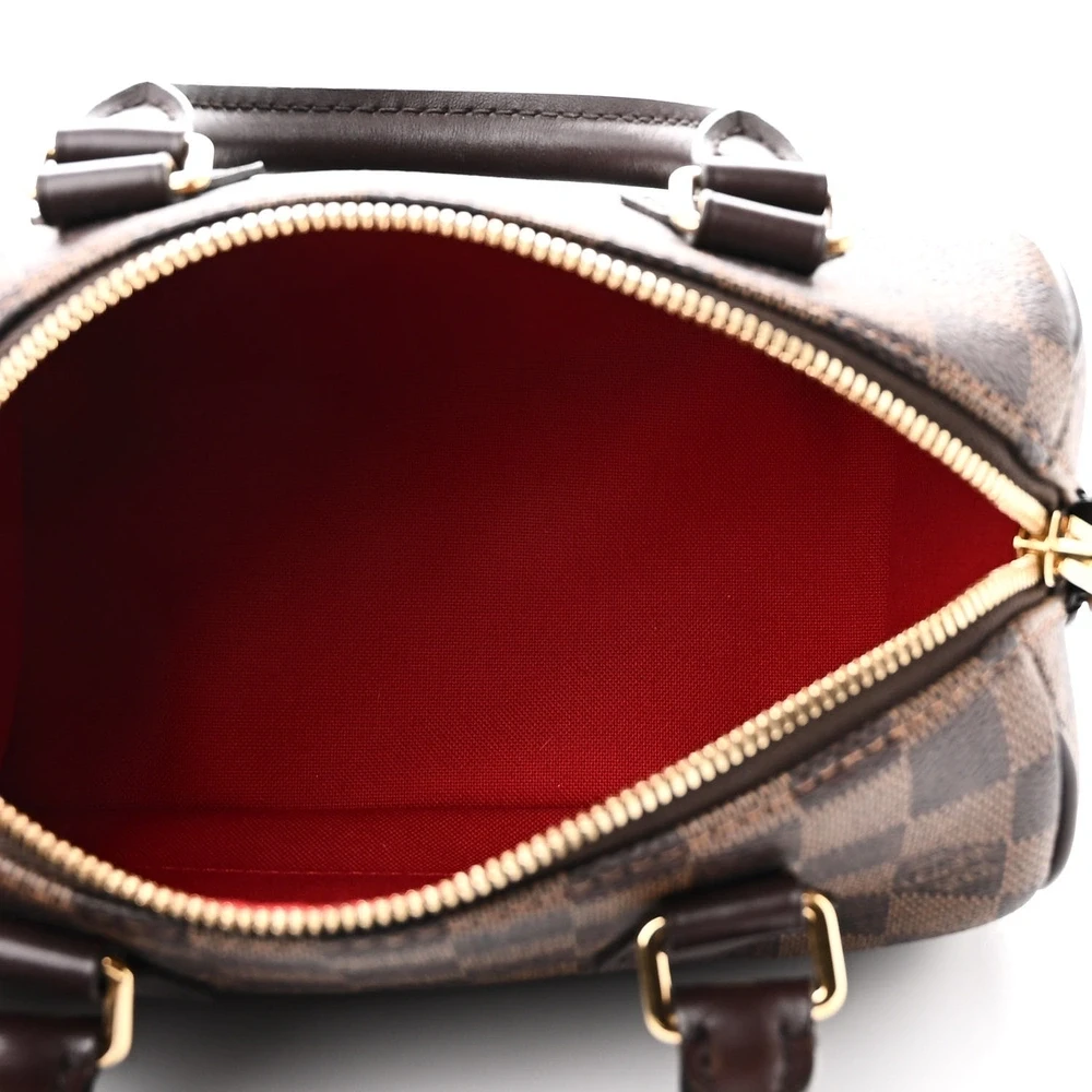 Speedy Bandoulière 20 Super Clone Brown Damier Ebene Canvas Gold hardware HandBag - 图片 3