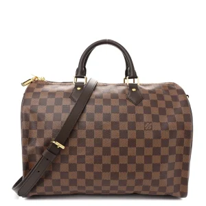 Speedy Bandoulière 30 Super Clone Damier Ebene Canvas Gold Hardware HandBag