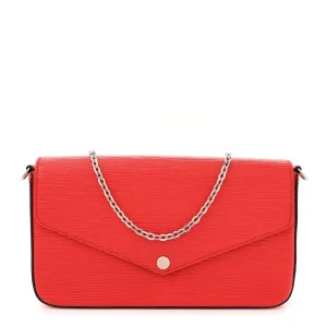 Félicie Pochette Super Clone Red Epi Leather Chain Wallet Crossbody