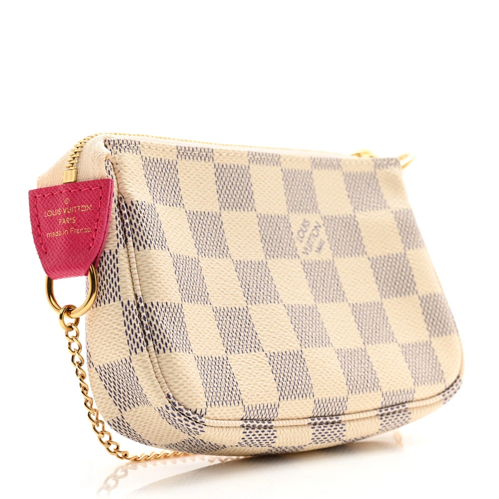 Mini Pochette Super Clone Fuchsia Damier Azur Canvas Christmas Animation Gold Hardware Bag - 图片 5