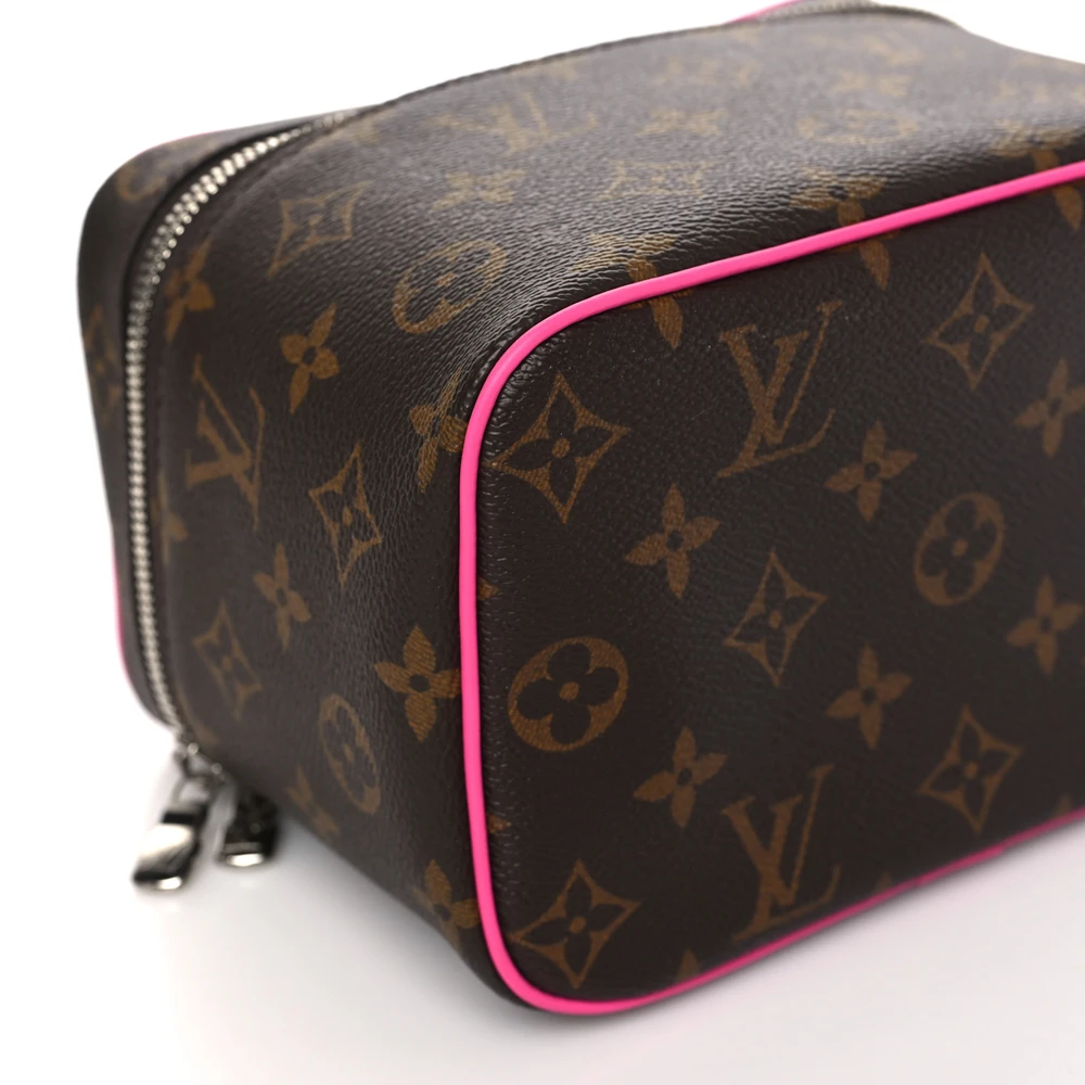 Nice Mini Super Clone Monogram Macassar Canvas Fuchsia Interior Travel Case - 图片 2
