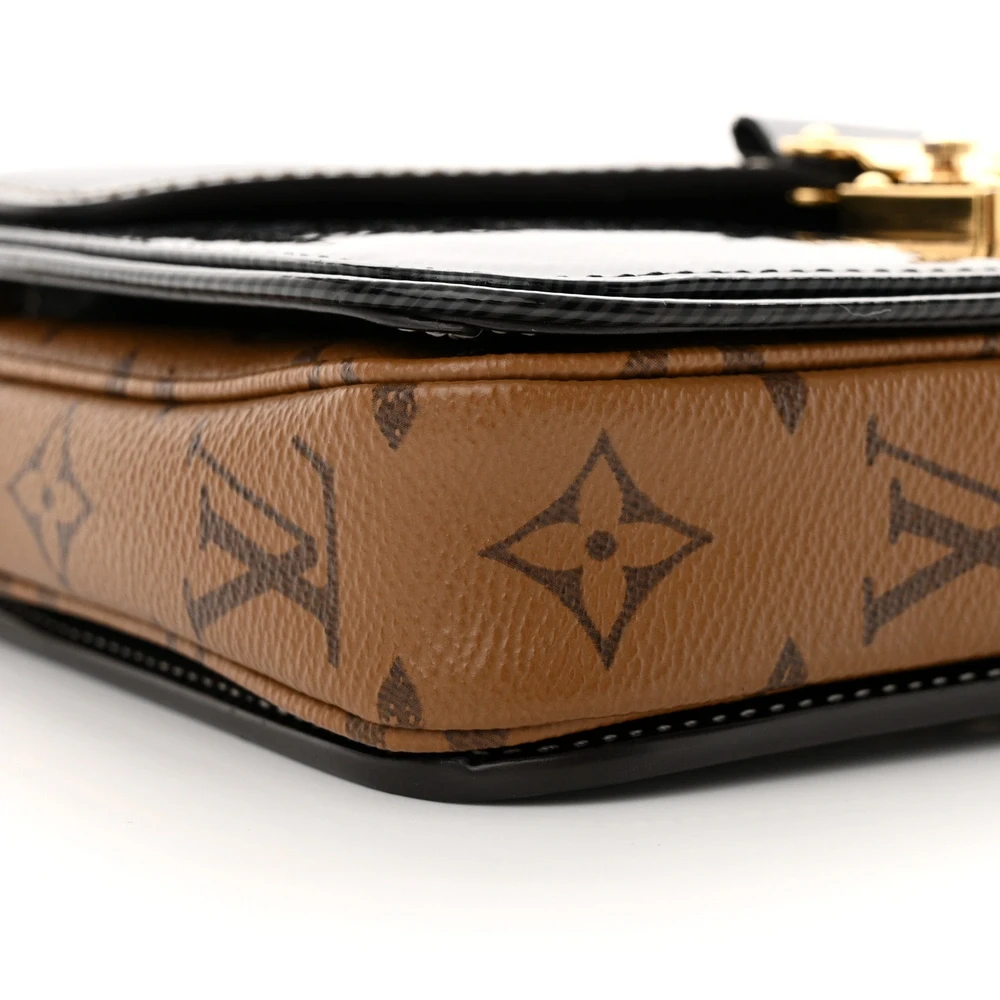 Mini Pochette Metis 1:1 Replica Marine Shiny Epi Leather Reverse Monogram Canvas Gold Hardware Bag - 图片 3