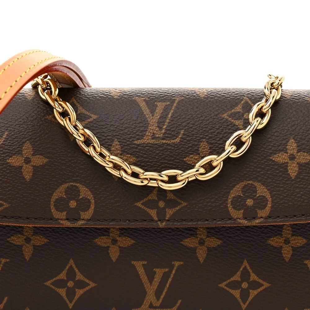 Ivy Wallet On Chain 1:1 Replica silhouette with Monogram style canvas with Gold Hardware - 图片 6