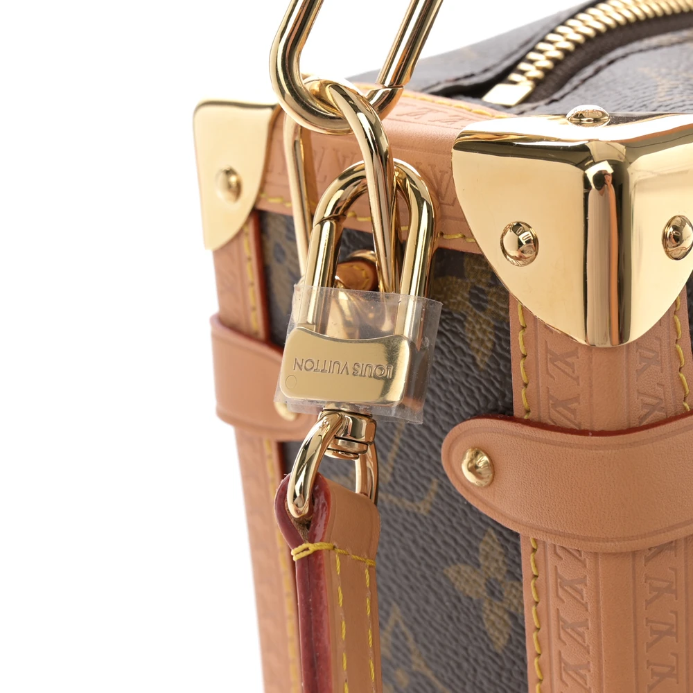 Side Trunk Super Clone Monogram Canvas Gold Hardware Crossbody Handbag - 图片 6