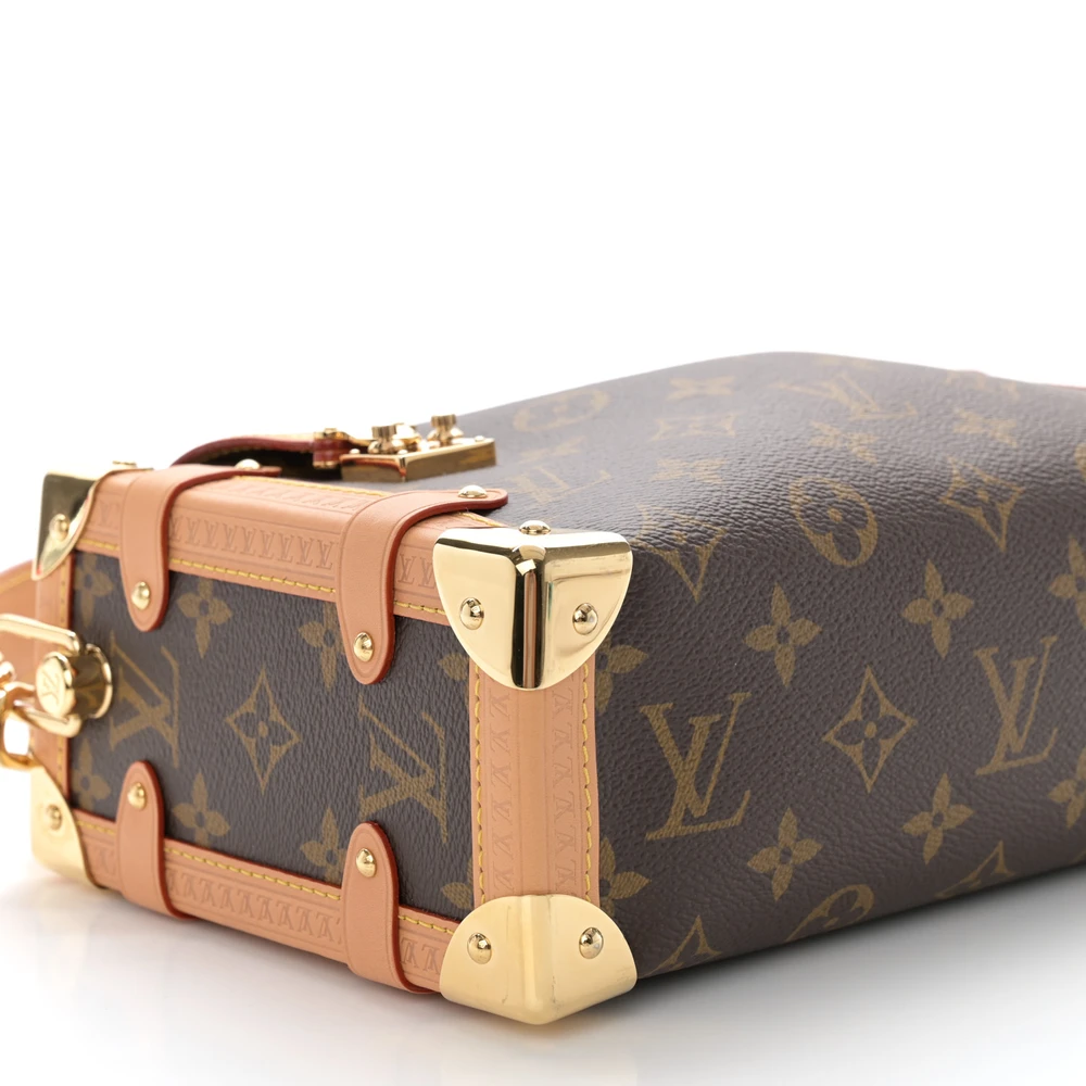 Side Trunk Super Clone Monogram Canvas Gold Hardware Crossbody Handbag - 图片 3