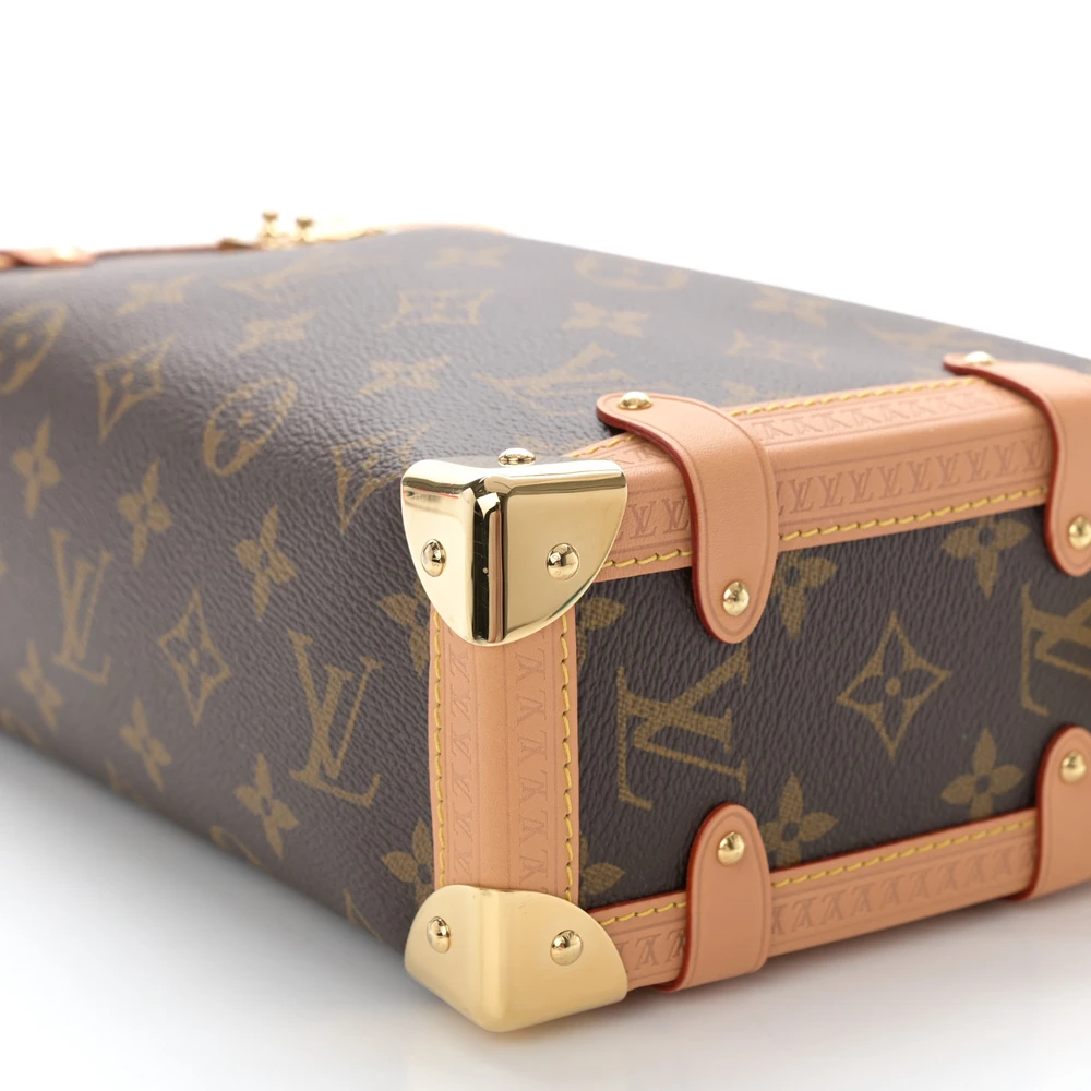 Side Trunk Super Clone Monogram Canvas Gold Hardware Crossbody Handbag - 图片 2