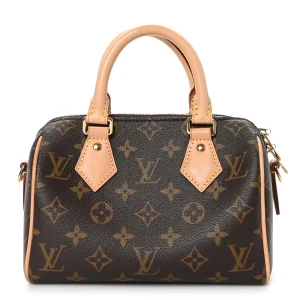 Speedy Bandoulière 20 1:1 Replica Brown Monogram Canvas Natural Leather Trim Handbag