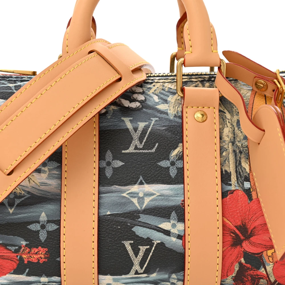 Keepall Bandouliere 25 Super Clone Navy Blue Monogram Canvas Surfing Design Mini Duffel Bag - 图片 6