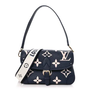 Diane 1:1 Replica Navy Cream Empreinte Giant Monogram Leather Bag