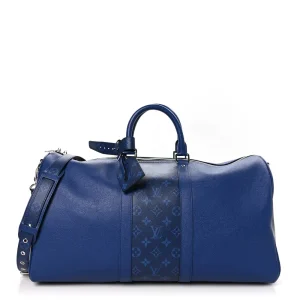 Keepall 50 – 1:1 Replica Pacific Blue Monogram Canvas Travel Duffle Bag