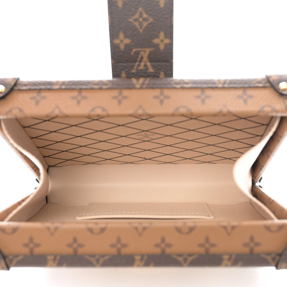 Petite Malle Super Clone Reverse Monogram Canvas Gold Hardware CrossBody HandBag - 图片 5