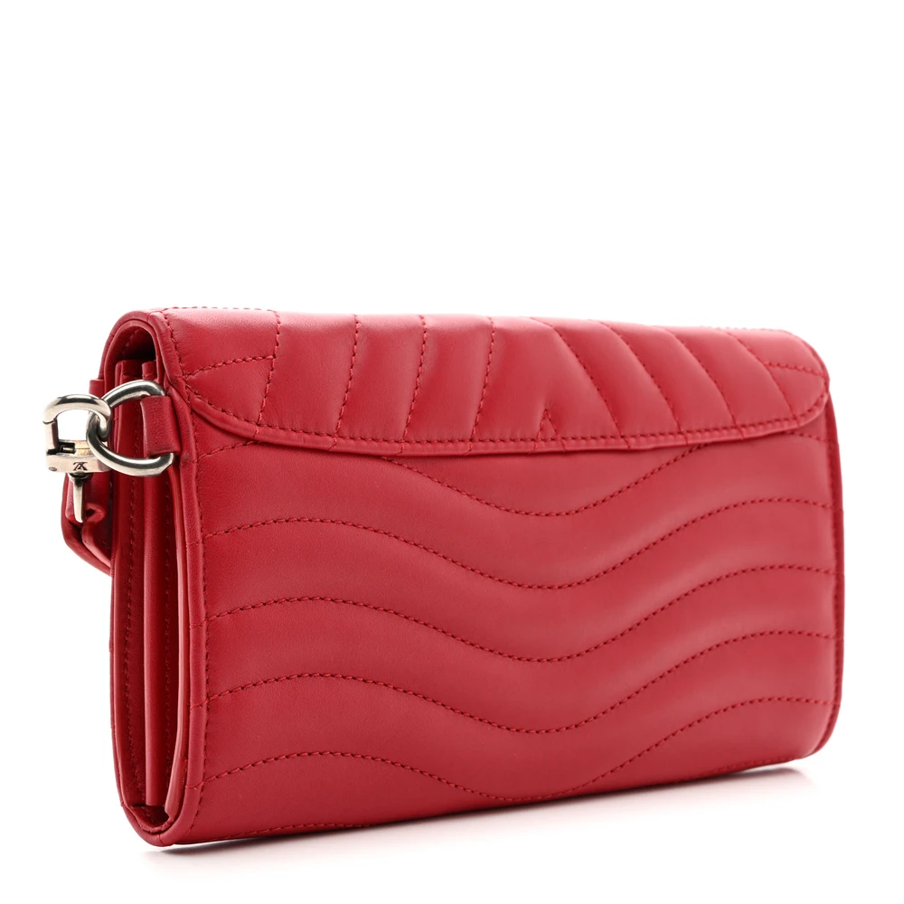 Rouge Calfskin1:1 Replica Wallet with Silver Hardware CrossBody ShoulderBag - 图片 5