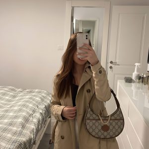 GG Supreme Mini Retro Interlocking G Half Moon Bag-High-End Quality ShoulderBag