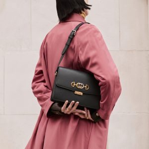 Grained Calfskin Small Zumi Shoulder Bag Black – SuperClone Handbag