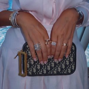 Blue Oblique Canvas SuperClone Diorquake Clutch HandBag With Gold Hardware