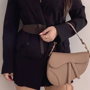 D!0r Blush Ultra-Matte Calfskin Leatherr  – Super Clone Saddle Bag