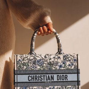 D!0r Medium Dioriviera Book Tote Blue Jungle Embroidery – High-End Quality