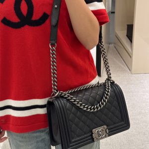 Medium Boy Flap Black Caviar Leather – Super Clone Crossbody Bag
