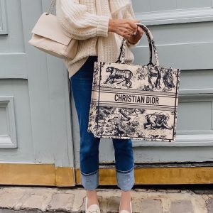 D!0r Medium Dioriviera Tote Blue Embroidered Canvas –Super Clone Tote bag