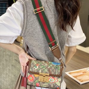 GG Supreme Tian Web Medium Padlock Messenger –Super Clone ShoulderBag