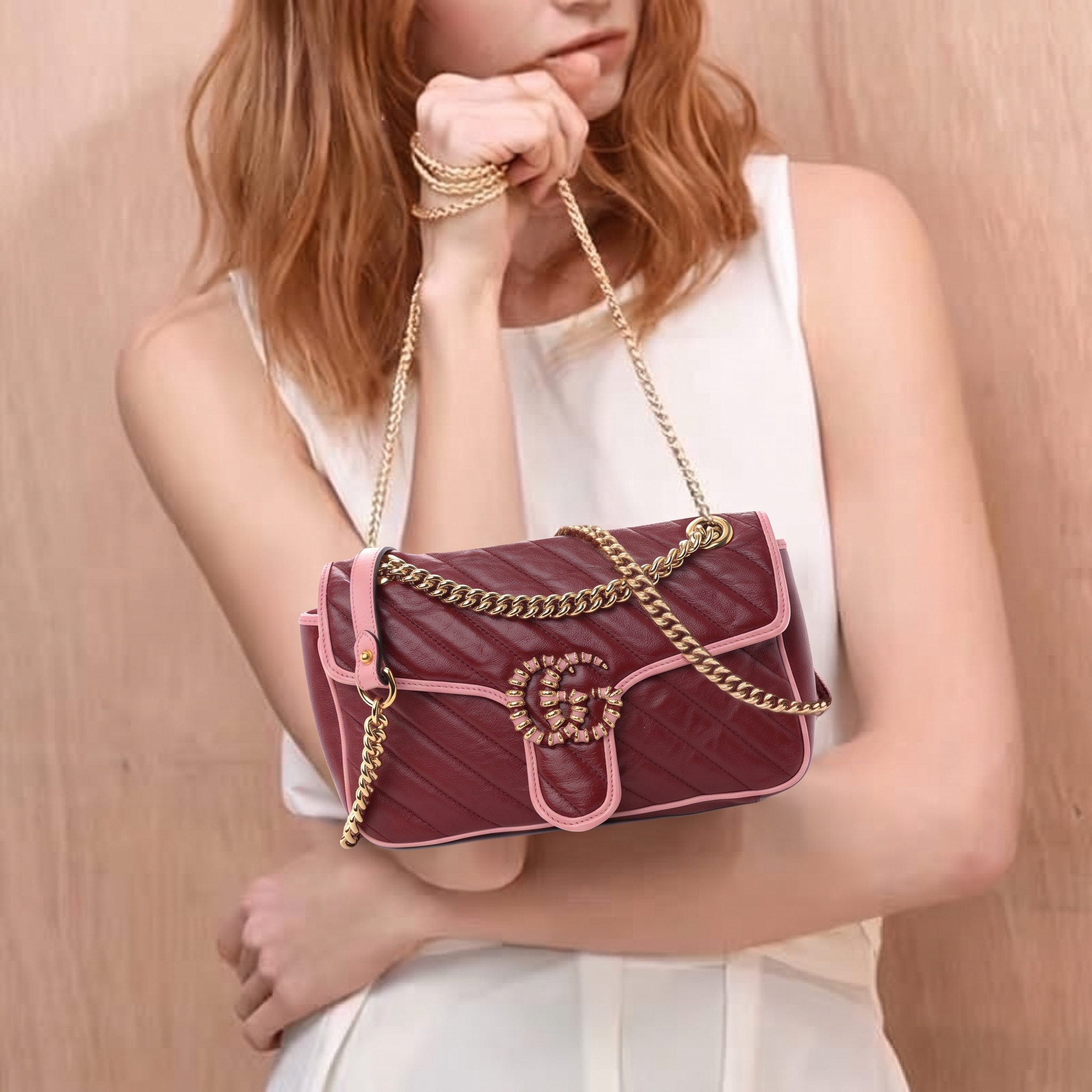 GG Marmont Small Torchon Red– Mirror Quality Shoulder Bag