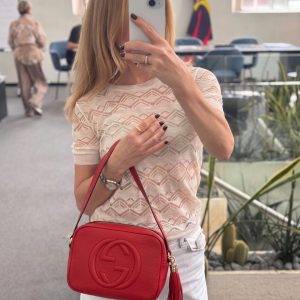 Gucci Pebbled Calfskin Small Soho Disco Bag Tabasco Red – Mirror Quality Shoulder bag
