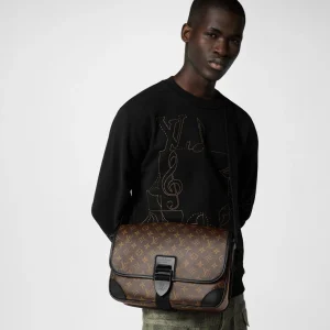 Super Clone Lou!S Vuiton Monogram Macassar Archy Messenger Unisex Bag