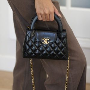 Nano Kelly Shopper Black Aged Calfskin – Mirror Quality Crossbody Bag