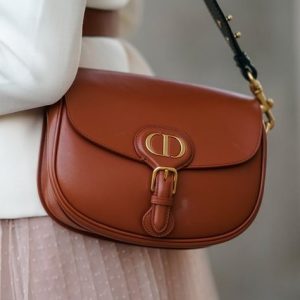 D!0r Medium Bobby Flap Bag Camel Box Calfskin Leather – Super Clone CrossBody Bag