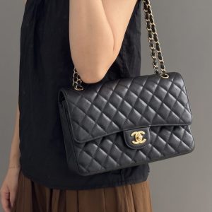 Ch@nel XXL Travel Flap Black Caviar Leather –High-End Quality Shoulder Bag